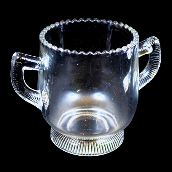 Indiana Tumbler & Goblet No 137 Pleat Band Spooner 1890s Greentown EAPG - Picture 4 of 7